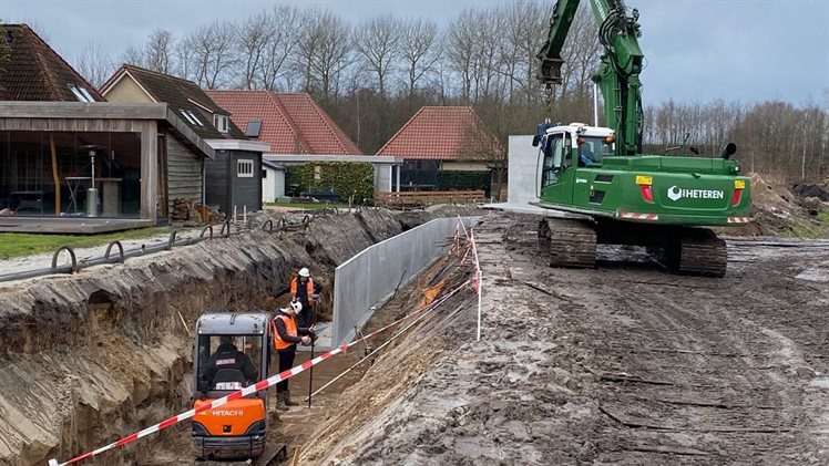 Bosch Beton - Keerwanden voor noodberging Ossehaar in Coevorden (Beeld © Waterschap Vechtstromen)