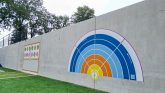 Overzichtsfoto van het multifunctionele beweegpark met keerwanden als basis